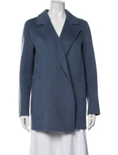 Pre-owned Theory Wool Coat In Blue