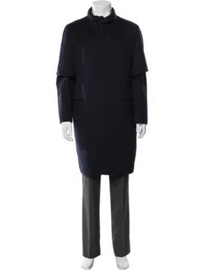 Pre-owned Theory Wool Coat In Blue