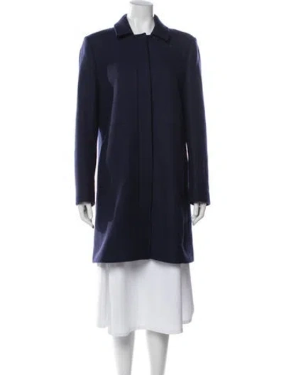Pre-owned Theory Wool Coat In Blue