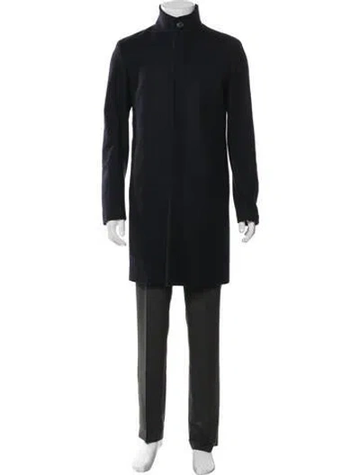 Pre-owned Theory Wool Coat In Blue