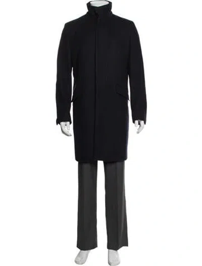 Pre-owned Theory Wool Coat In Blue