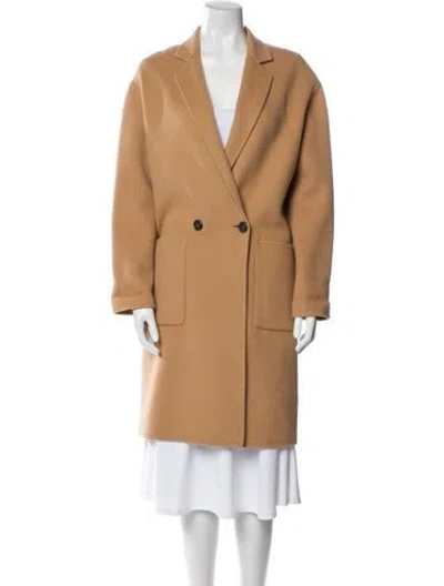 Pre-owned Theory Wool Coat In Brown