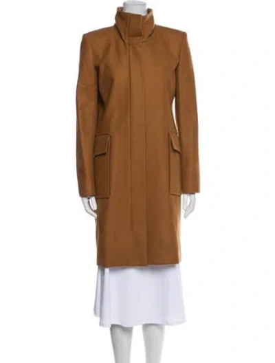 Pre-owned Theory Wool Coat In Brown