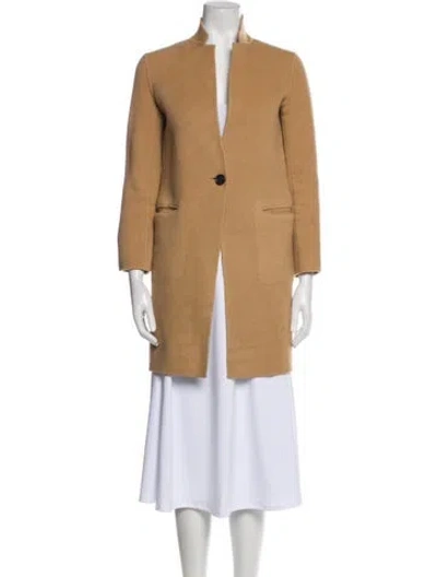 Pre-owned Theory Wool Coat In Brown