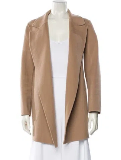 Pre-owned Theory Wool Coat In Brown