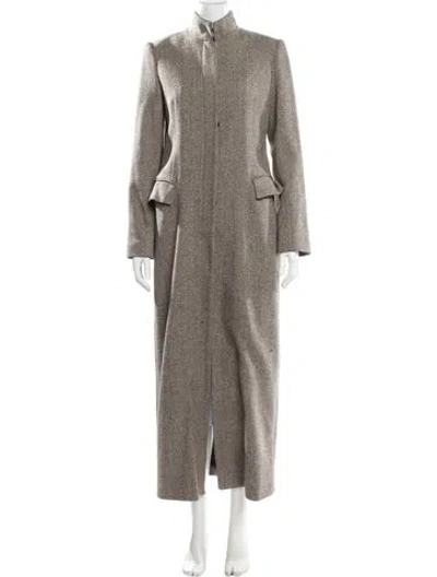 Pre-owned Theory Wool Coat In Brown