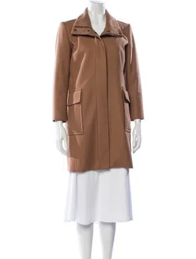 Pre-owned Theory Wool Coat In Brown