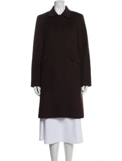Pre-owned Theory Wool Coat In Brown