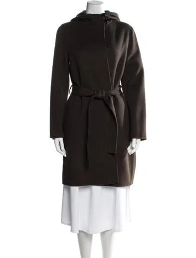 Pre-owned Theory Wool Coat In Brown