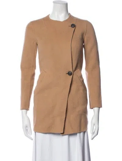 Pre-owned Theory Wool Coat In Brown