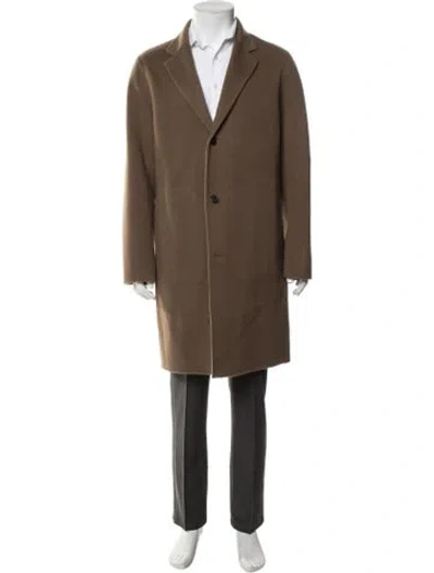 Pre-owned Theory Wool Coat In Brown