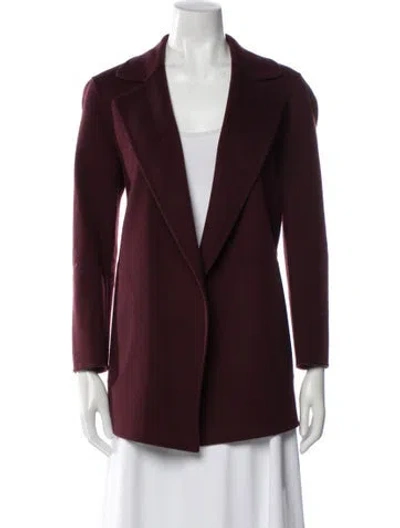 Pre-owned Theory Wool Coat In Burgundy