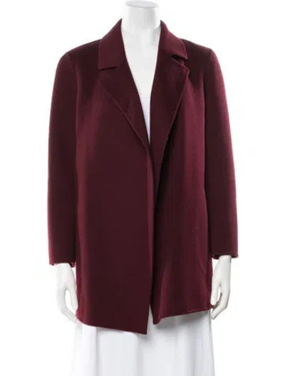 Pre-owned Theory Wool Coat In Burgundy