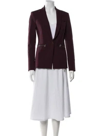 Pre-owned Theory Wool Coat In Burgundy