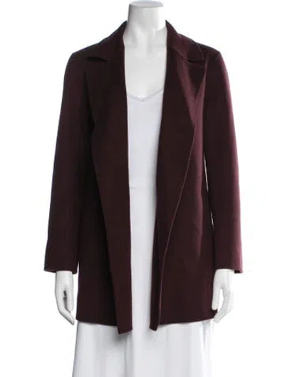 Pre-owned Theory Wool Coat In Burgundy