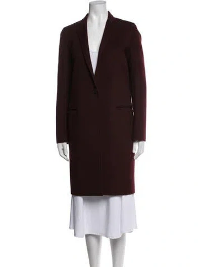 Pre-owned Theory Wool Coat In Burgundy