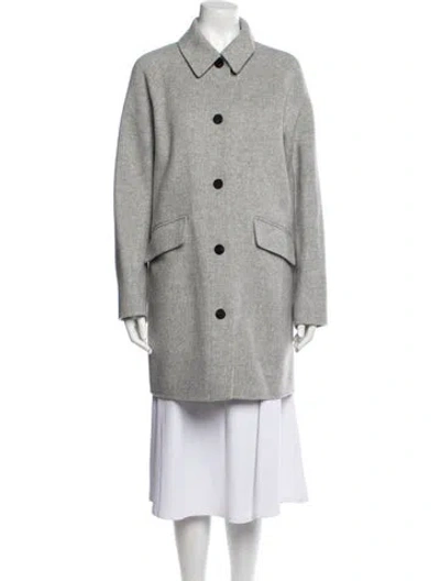 Pre-owned Theory Wool Coat In Gray