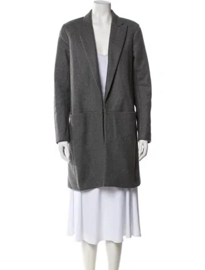 Pre-owned Theory Wool Coat In Gray