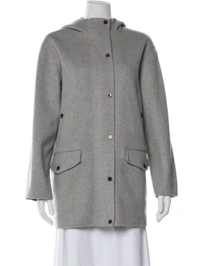 Pre-owned Theory Wool Coat In Gray