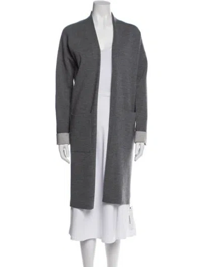 Pre-owned Theory Wool Coat In Gray