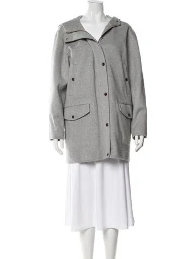 Pre-owned Theory Wool Coat In Gray