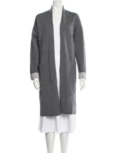 Pre-owned Theory Wool Coat In Gray