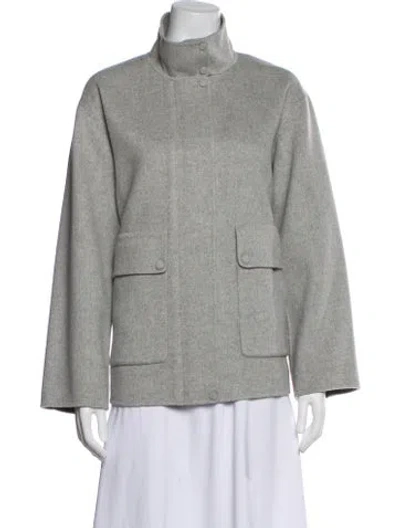 Pre-owned Theory Wool Coat In Gray