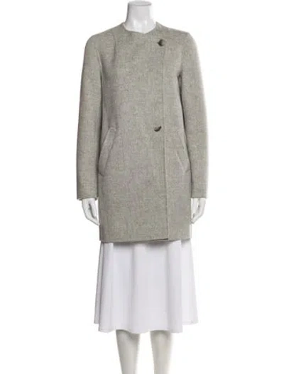 Pre-owned Theory Wool Coat In Gray