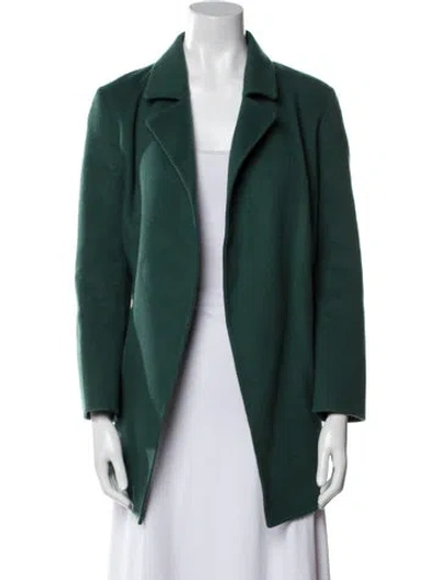 Pre-owned Theory Wool Coat In Green