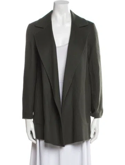 Pre-owned Theory Wool Coat In Green