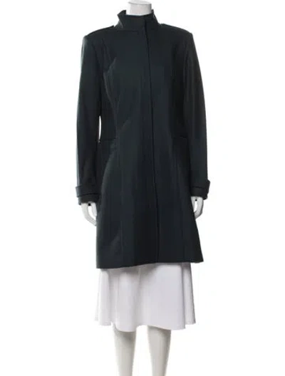 Pre-owned Theory Wool Coat In Green