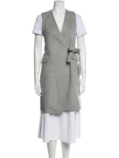 Pre-owned Theory Wool Coat In Grey