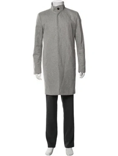 Pre-owned Theory Wool Coat In Grey
