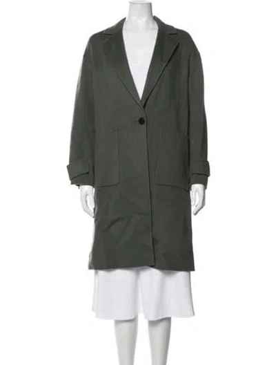 Pre-owned Theory Wool Coat In Grey