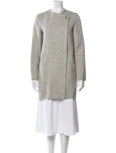 Pre-owned Theory Wool Coat In Grey