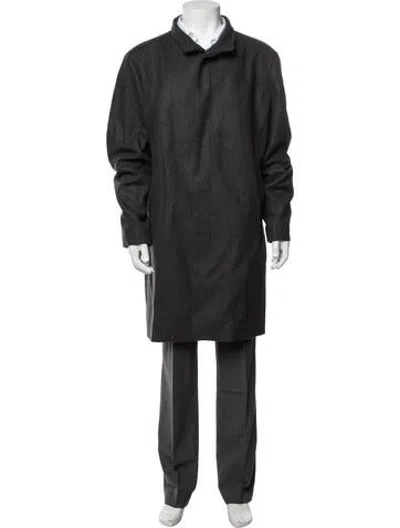 Pre-owned Theory Wool Coat In Grey