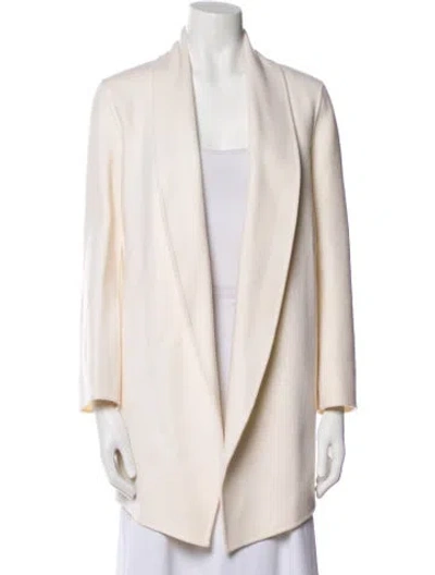 Pre-owned Theory Wool Coat In Neutral