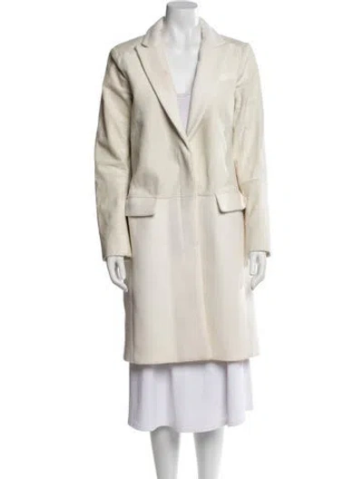 Pre-owned Theory Wool Coat In Neutral