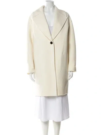 Pre-owned Theory Wool Coat In Neutral