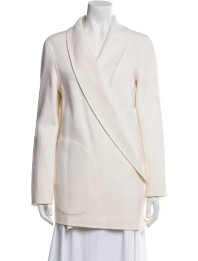 Pre-owned Theory Wool Coat In Neutral