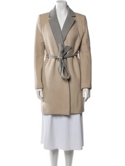 Pre-owned Theory Wool Coat In Neutral