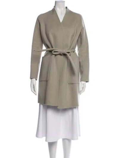 Pre-owned Theory Wool Coat In Neutral