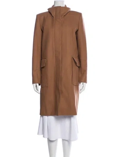 Pre-owned Theory Wool Coat In Neutral