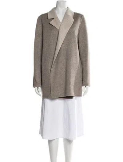 Pre-owned Theory Wool Coat In Neutral