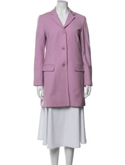 Pre-owned Theory Wool Coat In Purple