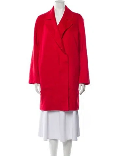 Pre-owned Theory Wool Coat In Red