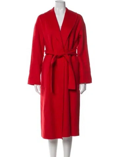 Pre-owned Theory Wool Coat In Red