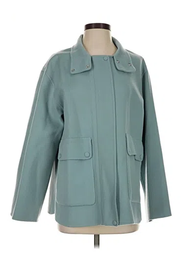 Pre-owned Theory Wool Coat In Teal