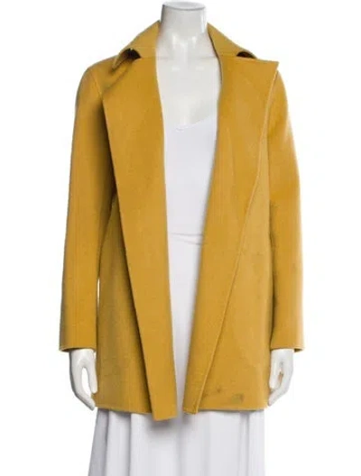 Pre-owned Theory Wool Coat In Yellow