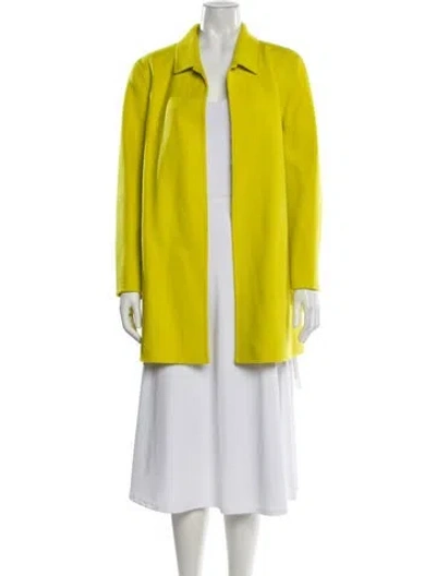 Pre-owned Theory Wool Coat In Yellow